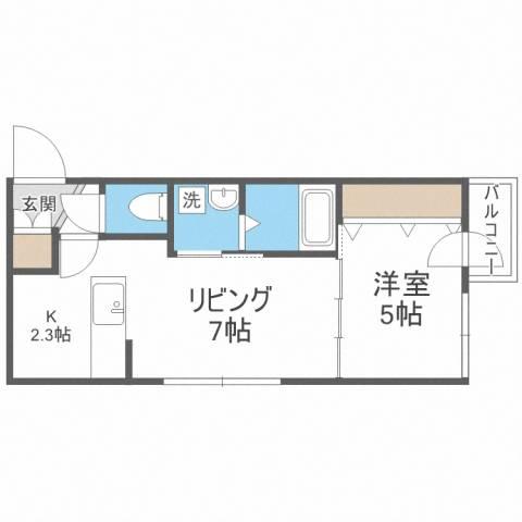 GARBO(1LDK/4階)の間取り写真