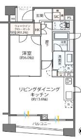 モンヴェール四ツ谷(1LDK/7階)の間取り写真