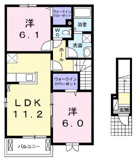 メゾン・ナンジョー(2LDK/2階)の間取り写真