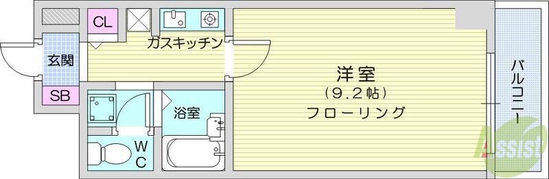 KC21ビル(1K/10階)の間取り写真