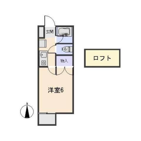 戸崎ハイツ B(1K/1階)の間取り写真