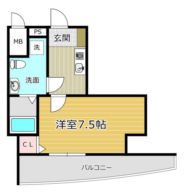 セレニテ高槻(1K/3階)の間取り写真