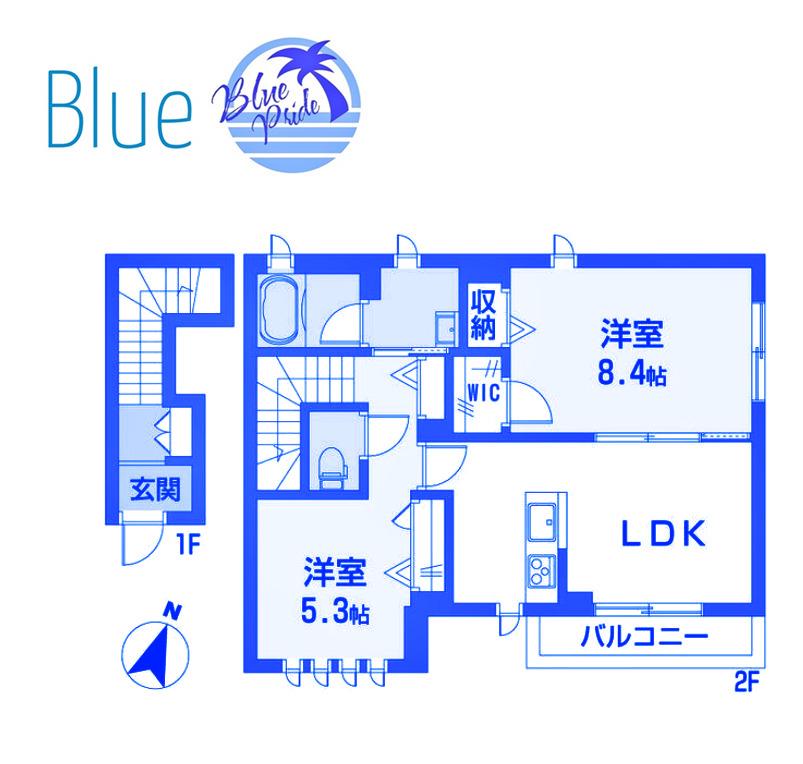 ヌーンリバーIII(2LDK/2階)の間取り写真
