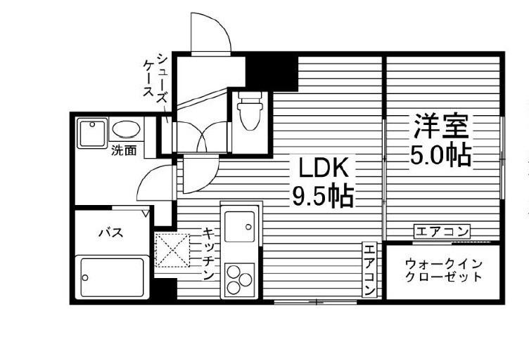 ラヴィエール洗足(1LDK/1階)の間取り写真
