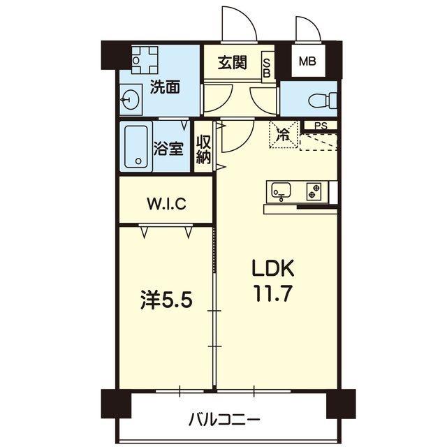 QUEENRICH大津(1LDK/2階)の間取り写真
