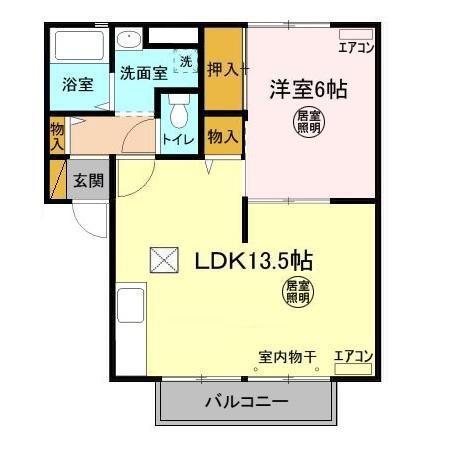 コンフォール A棟(1LDK/1階)の間取り写真