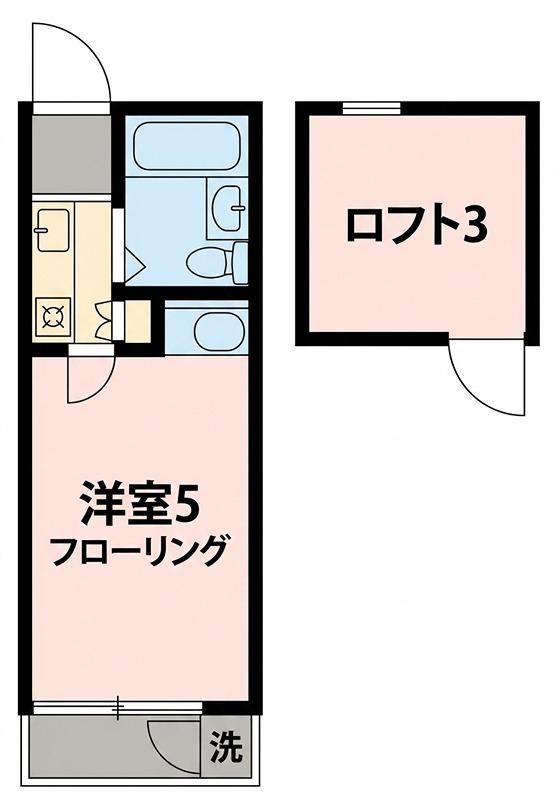 グランビュー岸根(ワンルーム/1階)の間取り写真