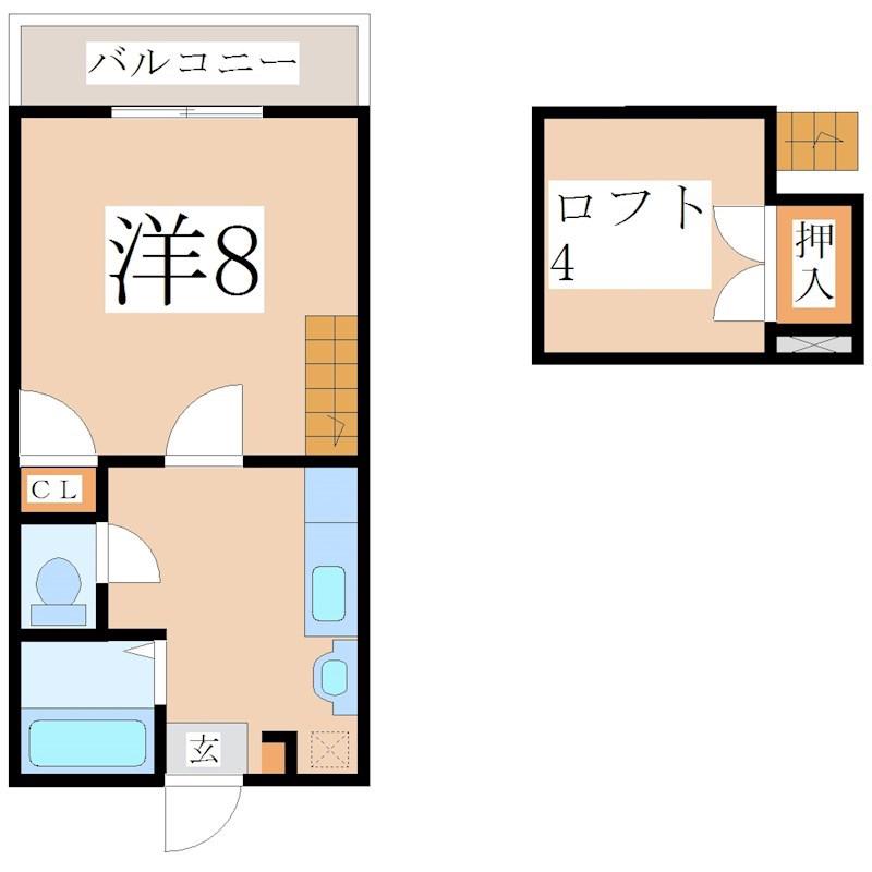 サンライズ大峯(1K/1階)の間取り写真