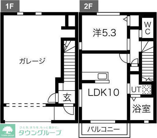 ETERFORT A棟(1LDK/1階)の間取り写真