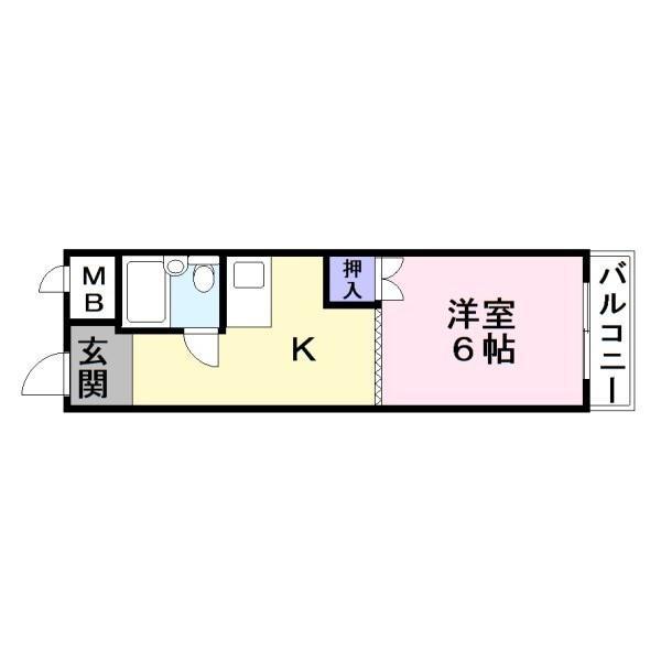 ネコマハイツ(1DK/4階)の間取り写真