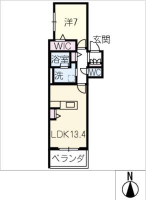 フェリクス桜山(1LDK/2階)の間取り写真