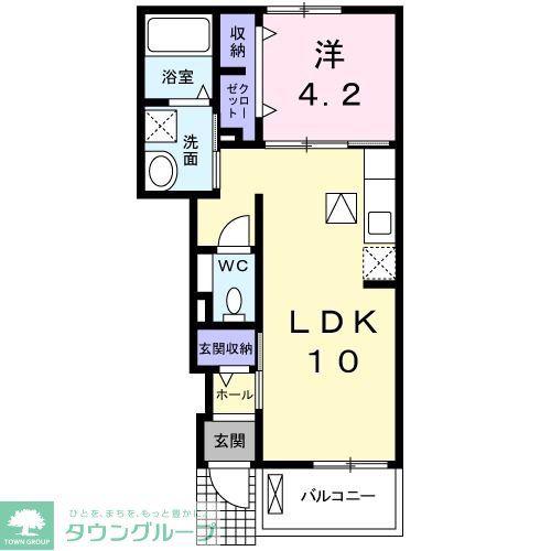 ティエラ(1LDK/1階)の間取り写真