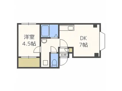 澄川24(1LDK/4階)の間取り写真