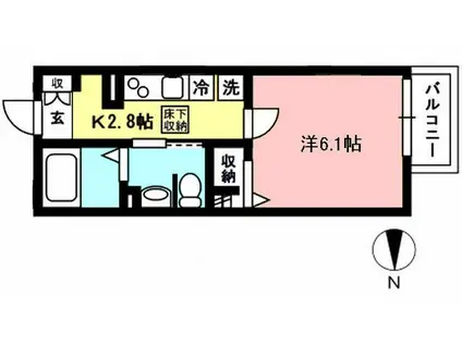 グランデ中野島(1K/1階)の間取り写真