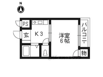 クインズコート(1K/1階)の間取り写真