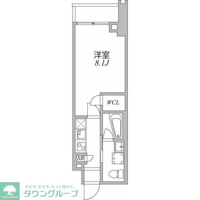 ASYL COURT麻布十番(1K/4階)の間取り写真