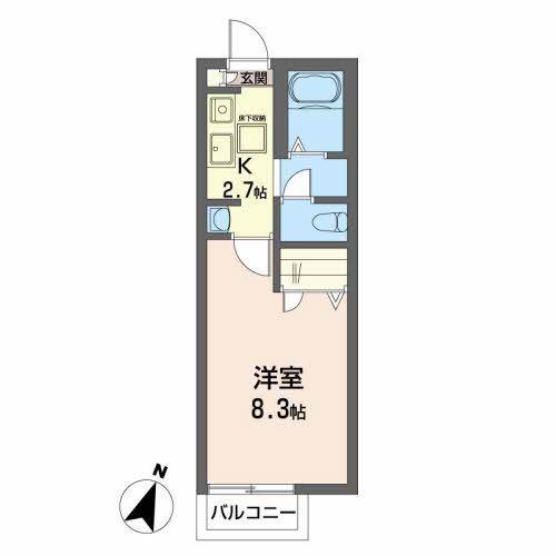 エクレシア(1K/2階)の間取り写真