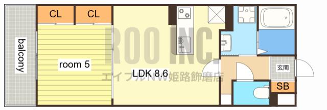 MISTRAL龍野町(1LDK/3階)の間取り写真