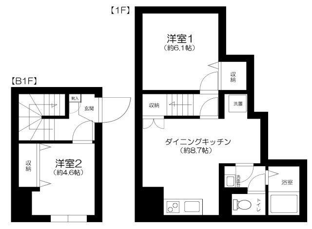 THE RESIDENCE NIHONBASHI(2DK/1階)の間取り写真