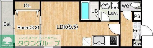 ジーメゾン狭山東三ツ木トレリーヴ(1LDK/2階)の間取り写真