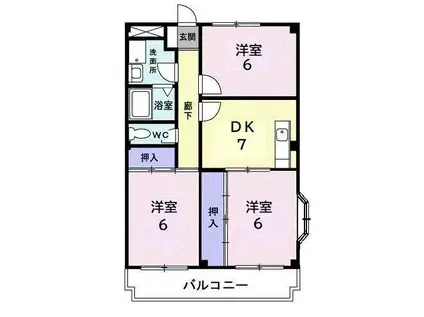 ウィンディー湘南(3DK/2階)の間取り写真