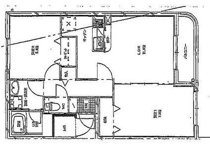 サンライズ日本国(2LDK/1階)の間取り写真