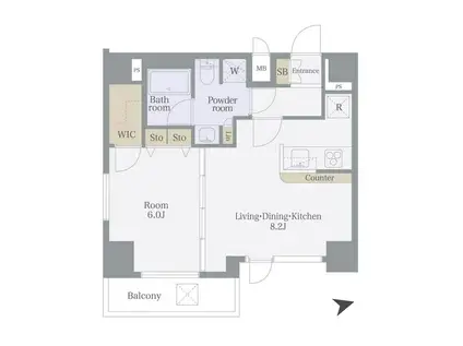 REALIZE浅草(1LDK/2階)の間取り写真