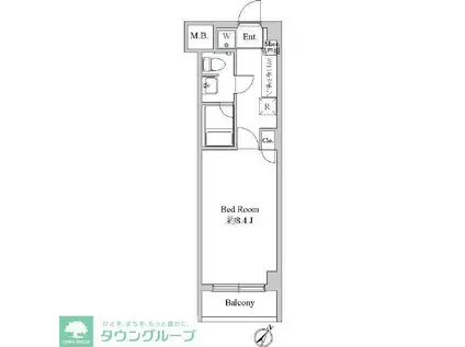 ソレイユ鶴瀬(1K/4階)の間取り写真