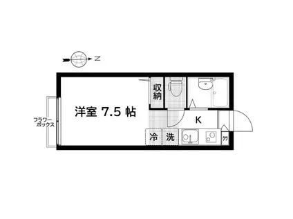 田無ロイヤルハイツ(ワンルーム/2階)の間取り写真