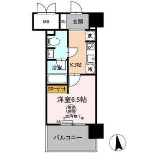 エクルベージュ(1K/7階)の間取り写真