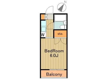 アクアアパート堀之内(1K/1階)の間取り写真