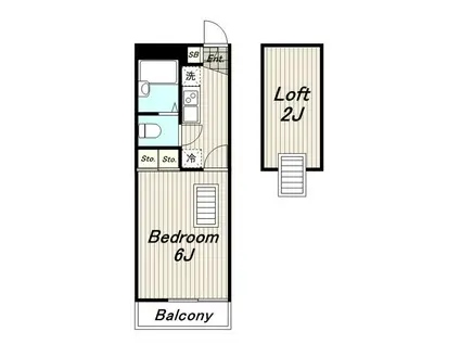 レオパレスコートアベV(1K/1階)の間取り写真