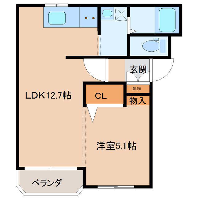 ボネスII(1LDK/3階)の間取り写真