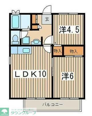 ファインビュー(2LDK/1階)の間取り写真