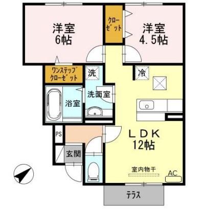 ヴァン・クレシェンテ(2LDK/1階)の間取り写真