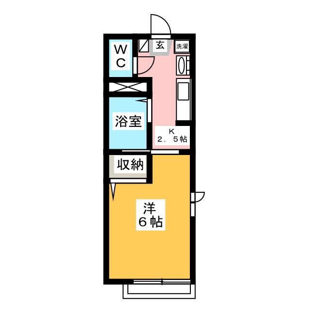 ソフィアA(1K/1階)の間取り写真
