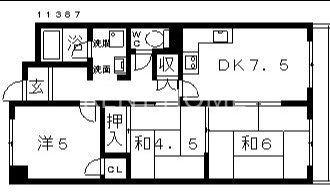 メゾンドール向陽(3DK/5階)の間取り写真