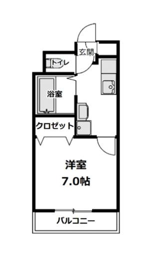 レジデンスウツキ(1K/2階)の間取り写真