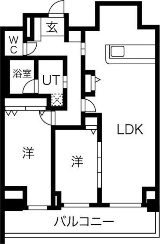 ロイジェント日吉II(2LDK/10階)の間取り写真