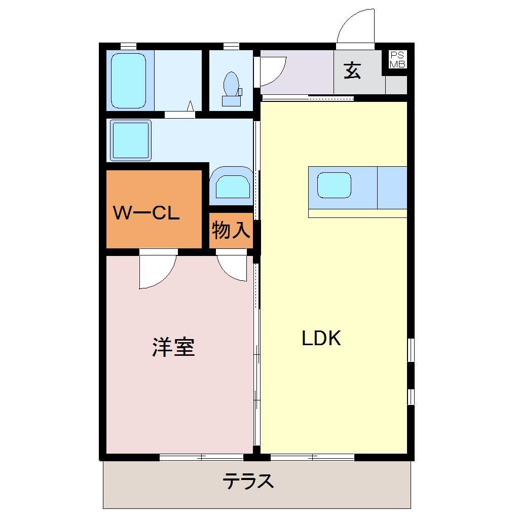 RIDLEYI(1LDK/1階)の間取り写真