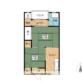 根来マンション(2K/2階)の間取り写真