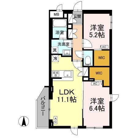 ロイジェント上板橋(2LDK/1階)の間取り写真