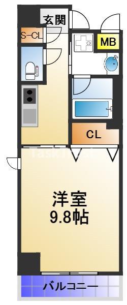 Dコート東梅田(1K/2階)の間取り写真