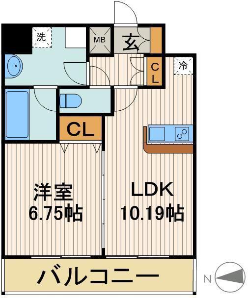 クレスト南千住(1LDK/12階)の間取り写真
