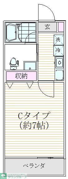 FUUWA船橋本町(1K/3階)の間取り写真
