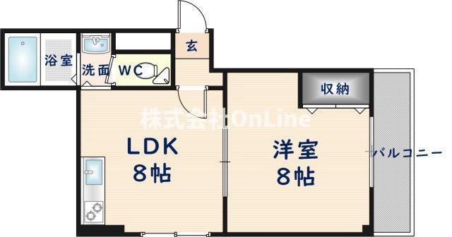 メゾングレース(1LDK/3階)の間取り写真