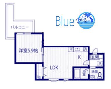 H弘明寺B棟(1LDK/3階)の間取り写真