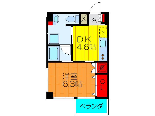 セイナ古川橋(1DK/3階)の間取り写真