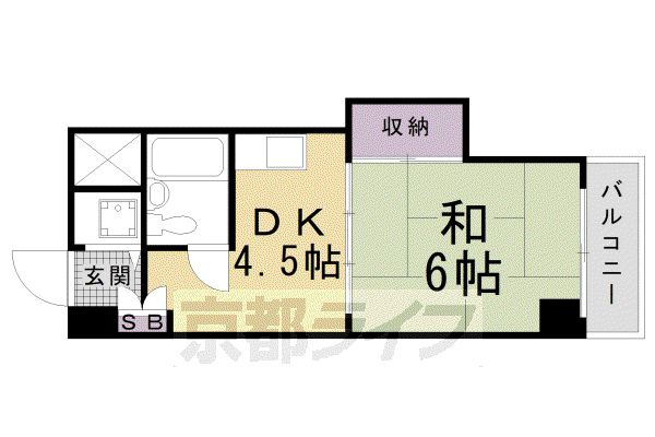 コスモST河原町(1DK/5階)の間取り写真
