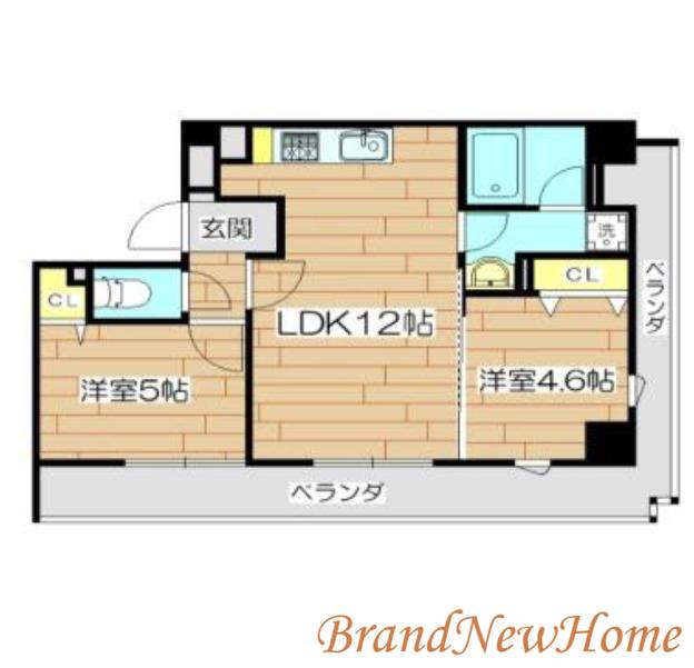 プレステージ12番館(2LDK/2階)の間取り写真